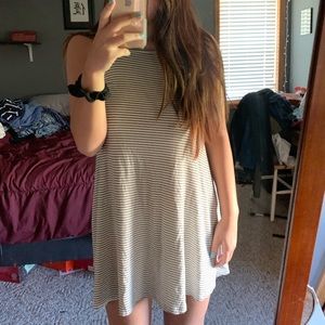 Mossmio White & Black Striped dress